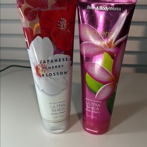 Bath & Body Works Japanese Cherry Blossom and Plumeria Ultra Shea Body Cream Set